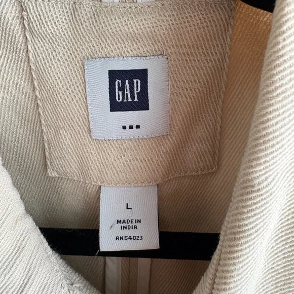 90s GAP 100% Cotton Jacket in Cream Size Large - Picture 9 of 12